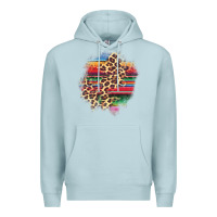 Blue Mist serape leopard patch Premium Hoodie - AdoDesignShop