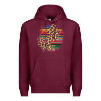 Burgundy serape leopard patch Premium Hoodie - AdoDesignShop