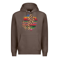 Coffee serape leopard patch Premium Hoodie - AdoDesignShop