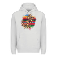 Dove Grey serape leopard patch Premium Hoodie - AdoDesignShop