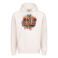 Pale Pink serape leopard patch Premium Hoodie - AdoDesignShop