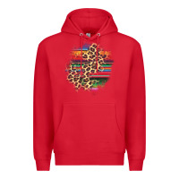 Red serape leopard patch Premium Hoodie - AdoDesignShop