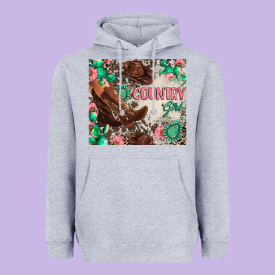 Country Girl Heavyweight Hoodie Designed By Zillion Design Studio