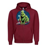 Burgundy Grinch Zipper Hoodie - Unal Design
