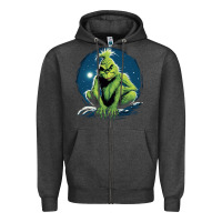Charcoal Heather Grinch Zipper Hoodie - Unal Design
