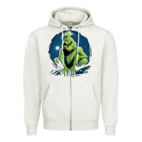 Oatmeal Heather Grinch Zipper Hoodie - Unal Design