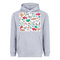 Heather Grey nurse Heavyweight Hoodie - Zillion Design Studio