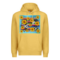 Antique Gold serape cowhide sunflower Premium Hoodie - AdoDesignShop