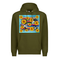 Army Green serape cowhide sunflower Premium Hoodie - AdoDesignShop