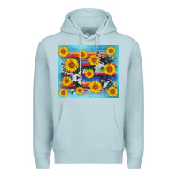 Blue Mist serape cowhide sunflower Premium Hoodie - AdoDesignShop