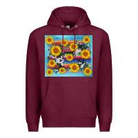 Burgundy serape cowhide sunflower Premium Hoodie - AdoDesignShop