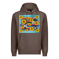 Coffee serape cowhide sunflower Premium Hoodie - AdoDesignShop