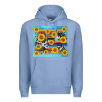 Colony Blue serape cowhide sunflower Premium Hoodie - AdoDesignShop