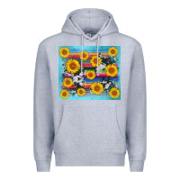 Heather Grey serape cowhide sunflower Premium Hoodie - AdoDesignShop