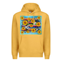 Mustard serape cowhide sunflower Premium Hoodie - AdoDesignShop