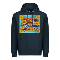 Navy serape cowhide sunflower Premium Hoodie - AdoDesignShop