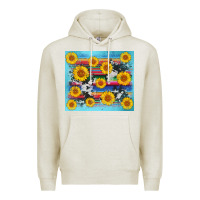 Oatmeal Heather serape cowhide sunflower Premium Hoodie - AdoDesignShop