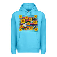 Ocean Blue serape cowhide sunflower Premium Hoodie - AdoDesignShop