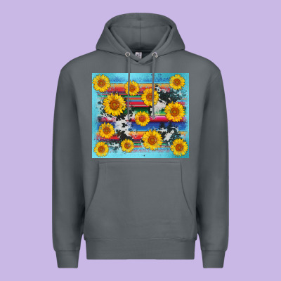 Serape Cowhide Sunflower Premium Hoodie Designed By Adodesignshop