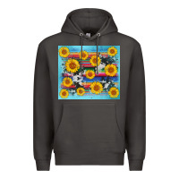 Smoke serape cowhide sunflower Premium Hoodie - AdoDesignShop