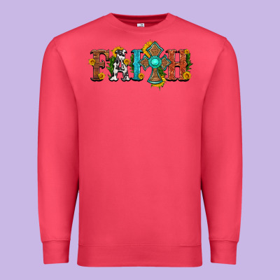 Faith With Cross And Sunflower Premium Sweatshirt Designed By Hra Design Shop