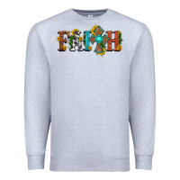 Heather Grey faith with cross and sunflower Premium Sweatshirt - HRA Design Shop