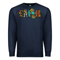 Navy faith with cross and sunflower Premium Sweatshirt - HRA Design Shop