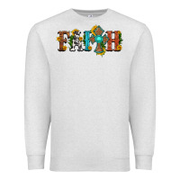 Oatmeal Heather faith with cross and sunflower Premium Sweatshirt - HRA Design Shop