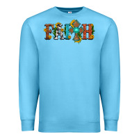 Ocean Blue faith with cross and sunflower Premium Sweatshirt - HRA Design Shop