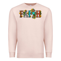 Pale Pink faith with cross and sunflower Premium Sweatshirt - HRA Design Shop