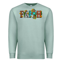 Seafoam faith with cross and sunflower Premium Sweatshirt - HRA Design Shop