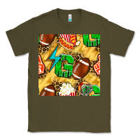 Army Green american football go with thunder and leopard  seamless pattern Classic Tee - BundleAndBundleShop