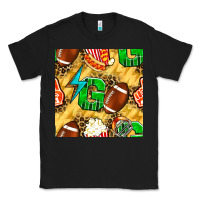 Black american football go with thunder and leopard  seamless pattern Classic Tee - BundleAndBundleShop