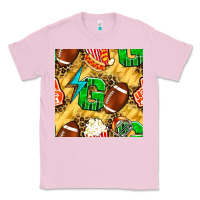 Bubblegum Pink american football go with thunder and leopard  seamless pattern Classic Tee - BundleAndBundleShop