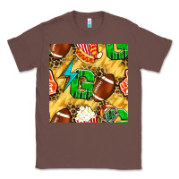 Chestnut american football go with thunder and leopard  seamless pattern Classic Tee - BundleAndBundleShop