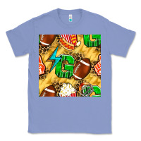 Colony Blue american football go with thunder and leopard  seamless pattern Classic Tee - BundleAndBundleShop