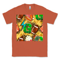 Copper american football go with thunder and leopard  seamless pattern Classic Tee - BundleAndBundleShop
