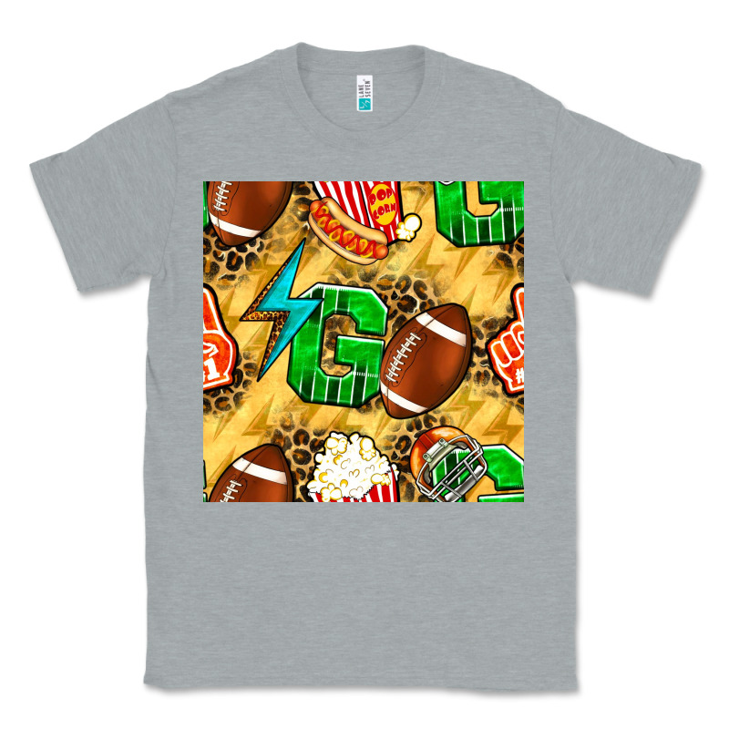 American Football Go With Thunder And Leopard  Seamless Pattern Classic Tee by BundleAndBundleShop | Teevron