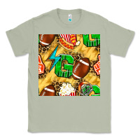 Matcha american football go with thunder and leopard  seamless pattern Classic Tee - BundleAndBundleShop
