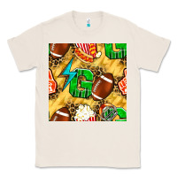 Natural american football go with thunder and leopard  seamless pattern Classic Tee - BundleAndBundleShop
