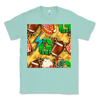 Seafoam american football go with thunder and leopard  seamless pattern Classic Tee - BundleAndBundleShop