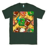 Sports Green american football go with thunder and leopard  seamless pattern Classic Tee - BundleAndBundleShop