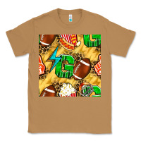 Toasted Coconut american football go with thunder and leopard  seamless pattern Classic Tee - BundleAndBundleShop
