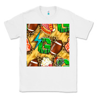 White american football go with thunder and leopard  seamless pattern Classic Tee - BundleAndBundleShop
