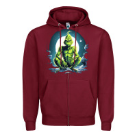 Burgundy Grinch Zipper Hoodie - Unal Design