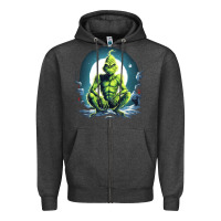 Charcoal Heather Grinch Zipper Hoodie - Unal Design