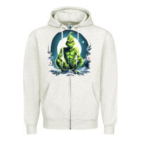 Oatmeal Heather Grinch Zipper Hoodie - Unal Design