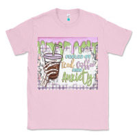 Bubblegum Pink fueled by iced coffee and anxiety Classic Tee - MaliasSmallBusiness