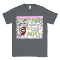 Charcoal Heather fueled by iced coffee and anxiety Classic Tee - MaliasSmallBusiness