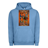 Pigment Pebble Blue Western On The Hunt Deer Urban Hoodie - LillyAllenDesigns